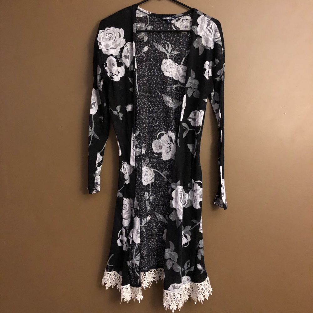Floral Duster Sweater